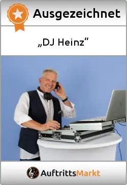Eine Auszeichnung vom Auftrittsmarkt für DJ Heinz. Events Berlin